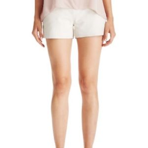 White lamb skin leather shorts super soft